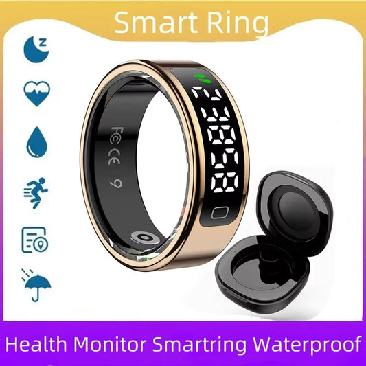 2025 COLMI R12 Smart Ring with Display Screen and Touch, Wireless Charging, Health Manager, 5 ATM Waterproof For Men Women